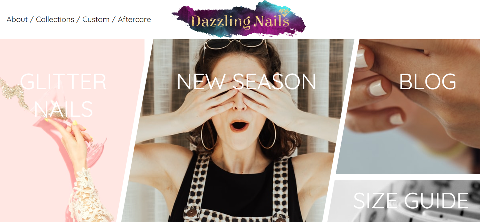 Website for client called Dazzling Nails.